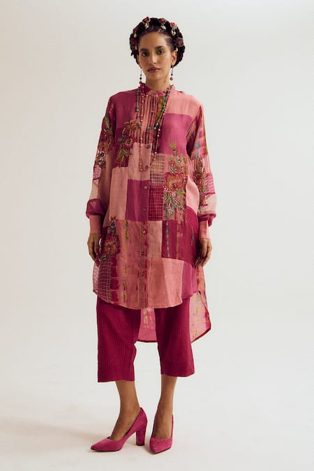 Capisvirleo Fuchsia Cotton Shrubrose Pant 