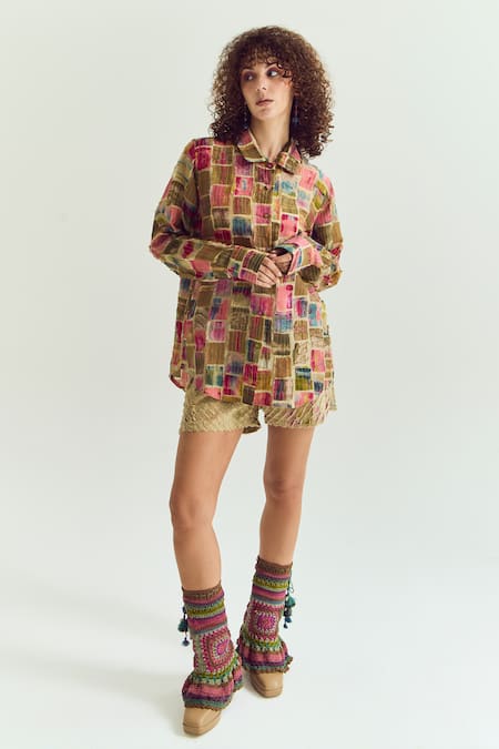 Capisvirleo Cosmos Patchwork Shirt 