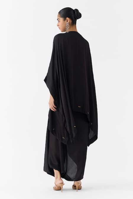 Studio Rigu Onyx Embroidered Kimono & Knot Skirt Set 