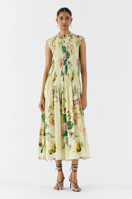Studio Rigu Blossom Ruched Midi Dress 