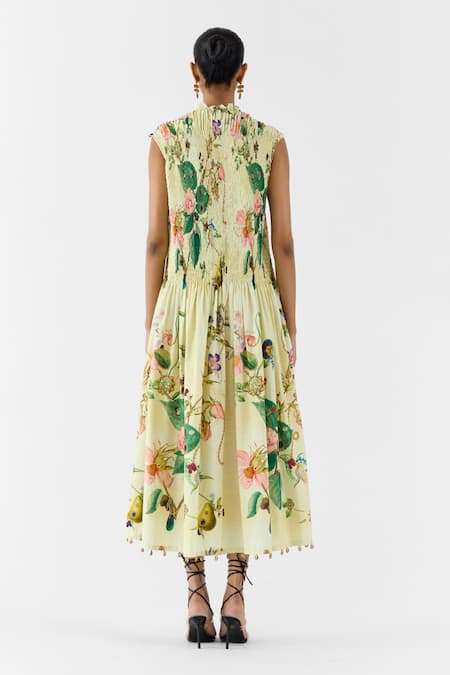Studio Rigu Blossom Ruched Midi Dress 