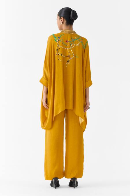 Studio Rigu Mustard Maharani Kimono & Pant Set 