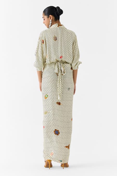 Studio Rigu Pearl Polka Dot Shirt Dress 