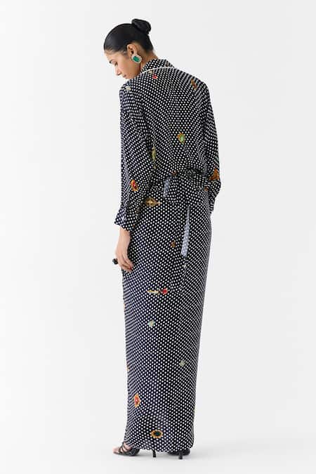 Studio Rigu Onyx Polka Dot Shirt Dress 