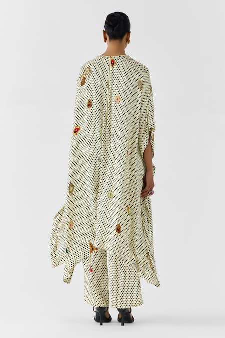 Studio Rigu Pearl Polka Dot Kimono Kurta & Pant Set 
