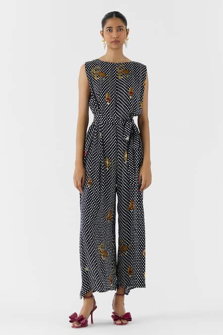Studio Rigu Onyx Polka Dot Jumpsuit 