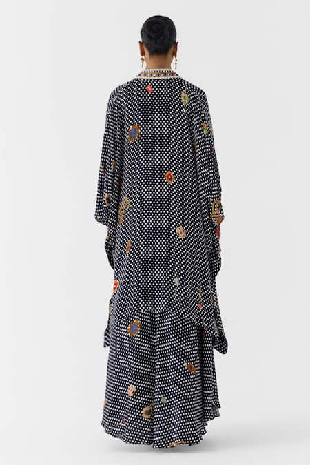 Studio Rigu Onyx Polka Dot Cape & Strappy Dress Set 