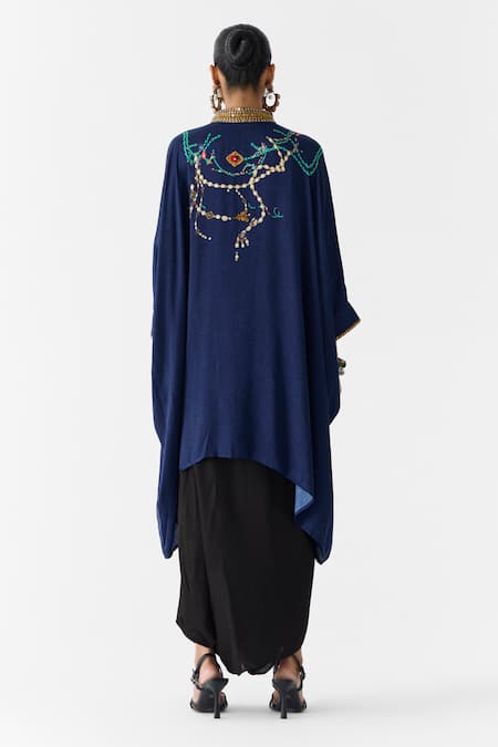 Studio Rigu Navy Maharni Kimono & Knot Skirt Set 