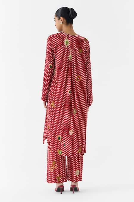 Studio Rigu Quartz Polka Dot Straight Kurta & Pant Set 