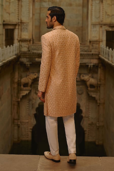 Nitika Gujral Tonal Embroidered Sherwani Set 
