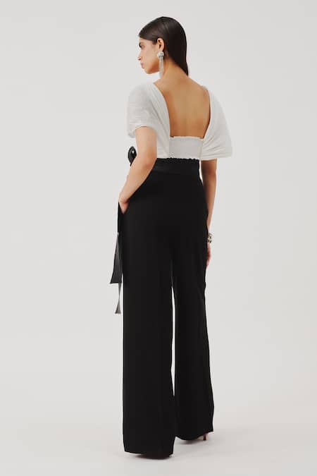 Aroka Eden White Pleated Crop Top 