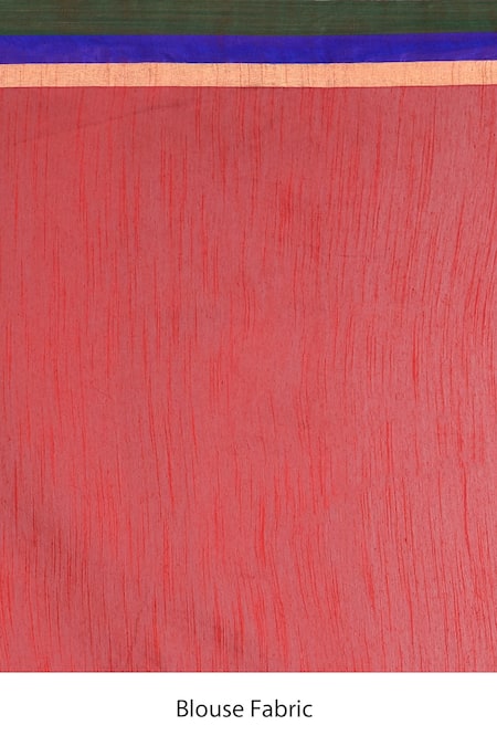 Buy_Naintara Bajaj_Red Cotton, Silk Zari Contrast Border Saree With Running Blouse _Online_at_Aza_Fashions