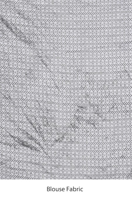 Naintara Bajaj_Black Silk Zari, Metallic Thread, Floral Woven Pattern Saree With Running Blouse _Online_at_Aza_Fashions