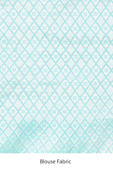 Buy_Naintara Bajaj_Sky Blue Silk Zari, Embroidery Floral Woven Pattern Saree With Running Blouse _Online_at_Aza_Fashions