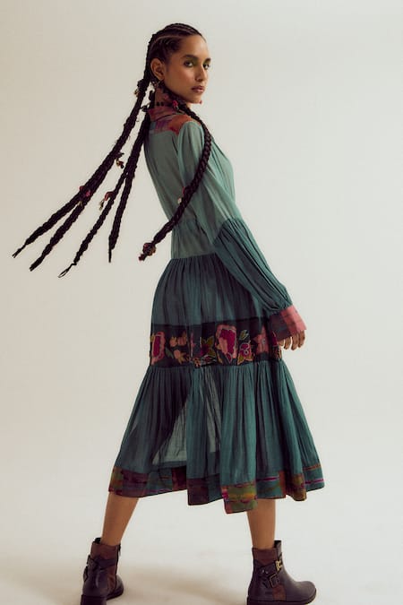 Capisvirleo Wisteria Patch Work Flared Dress 