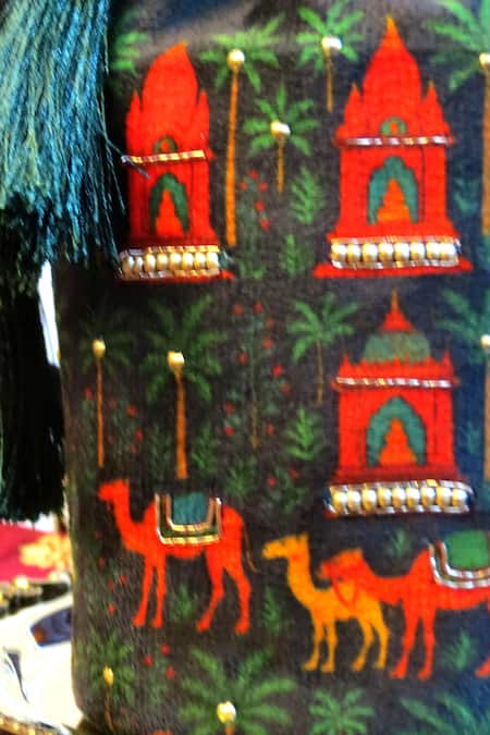 Buy_Mid July Home_Black Embroidery, Beads, Tassels Luxury Rajasthan Potli Bag _Online_at_Aza_Fashions