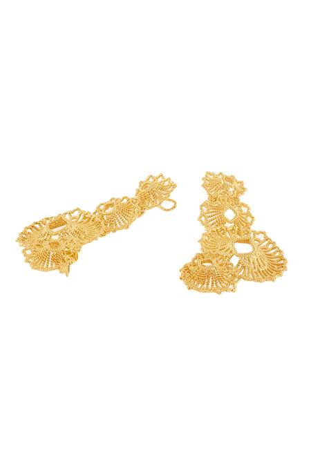 Isharya Gold Plated Gypsy Soul Leaf Cascading Cuff Earrings Online at Aza Fashions Isharya_Gold Plated Gypsy Soul Leaf Cascading Cuff Earrings _Online_at_Aza_Fashions