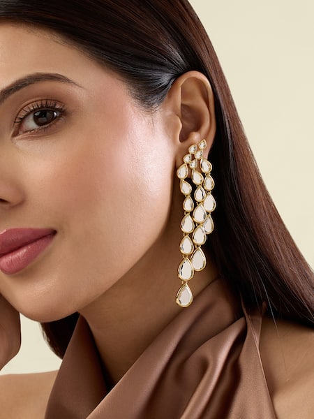 Isharya Limelight Mirror Drop Cascading Earrings 