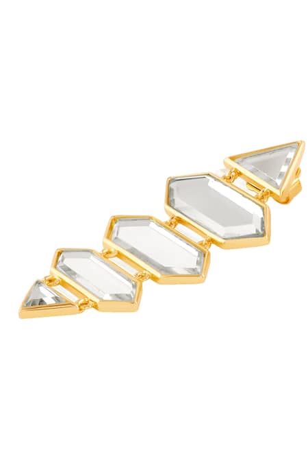 Buy Isharya Gold Plated Mirrors Demi Goddess Dazzle Earrings Online at Aza Fashions Buy_Isharya_Gold Plated Mirrors Demi Goddess Dazzle Earrings_Online_at_Aza_Fashions