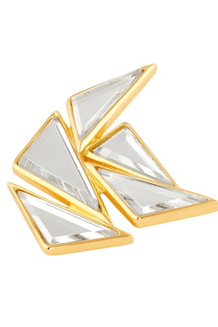 Buy Isharya Gold Plated Mirrors Demi Goddess Cluster Stud Earrings Online at Aza Fashions Buy_Isharya_Gold Plated Mirrors Demi Goddess Cluster Stud Earrings _Online_at_Aza_Fashions