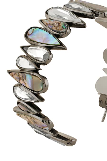 Buy Isharya Black Demi Goddess Drop Mirror And Abalone Earrings Online at Aza Fashions Buy_Isharya_Black Demi Goddess Drop Mirror And Abalone Earrings _Online_at_Aza_Fashions