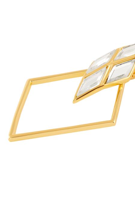 Buy Isharya Gold Plated Mirrors Demi Goddess Rhombus Earrings Online at Aza Fashions Buy_Isharya_Gold Plated Mirrors Demi Goddess Rhombus Earrings_Online_at_Aza_Fashions