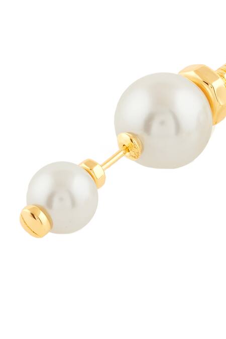 Buy_Isharya_Gold Plated Pearls Illusion Silicon Stud Earrings_Online_at_Aza_Fashions