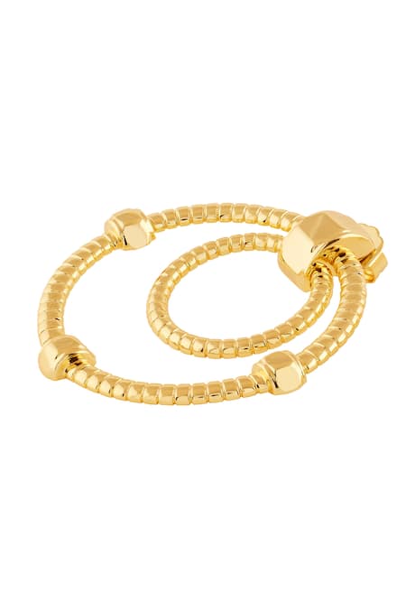 Buy Isharya Gold Plated Ribbed Bolted Double Hoop Earrings Online at Aza Fashions Buy_Isharya_Gold Plated Ribbed Bolted Double Hoop Earrings _Online_at_Aza_Fashions