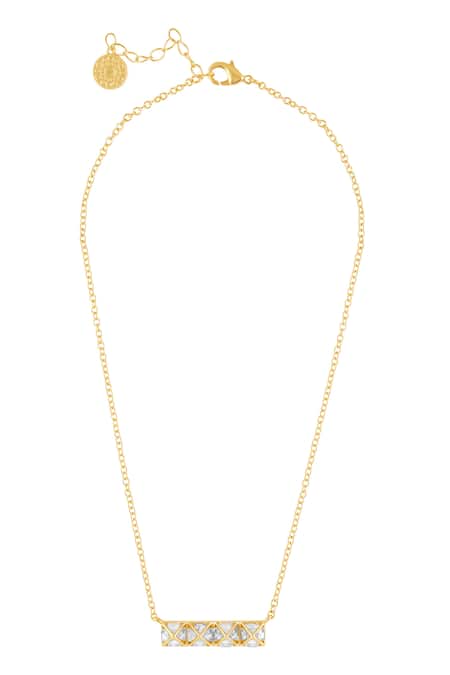 Isharya Pyramid Mirror Pendant Necklace 