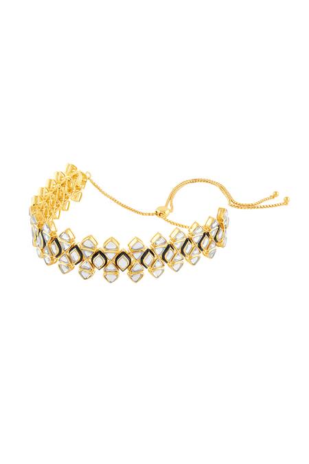 Isharya_Gold Plated Begum Haute Turquoise Mughal Choker Necklace_Online_at_Aza_Fashions