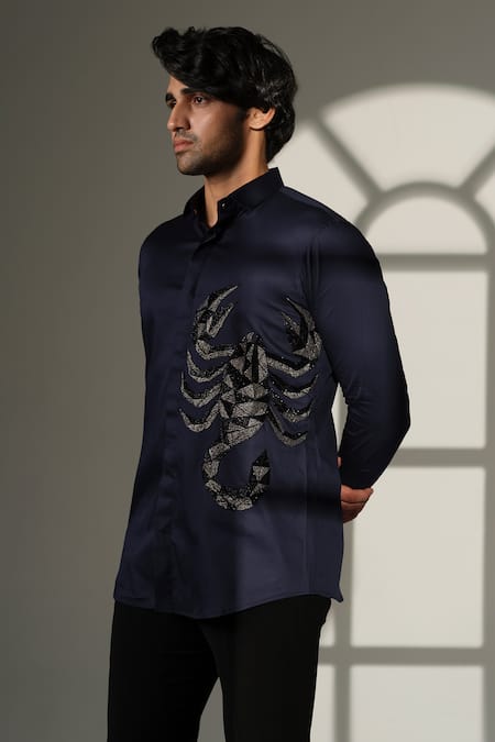Sanjana Reddy Designs Scorpion Embroidered Shirt 