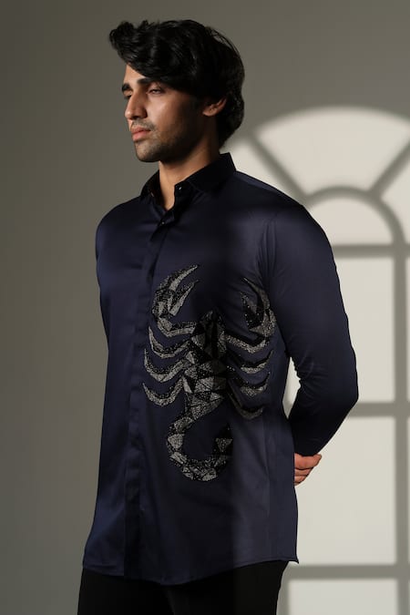 Sanjana Reddy Designs Scorpion Embroidered Shirt 