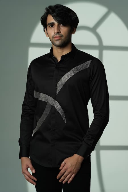 Sanjana Reddy Designs Placement Embroidered Shirt 