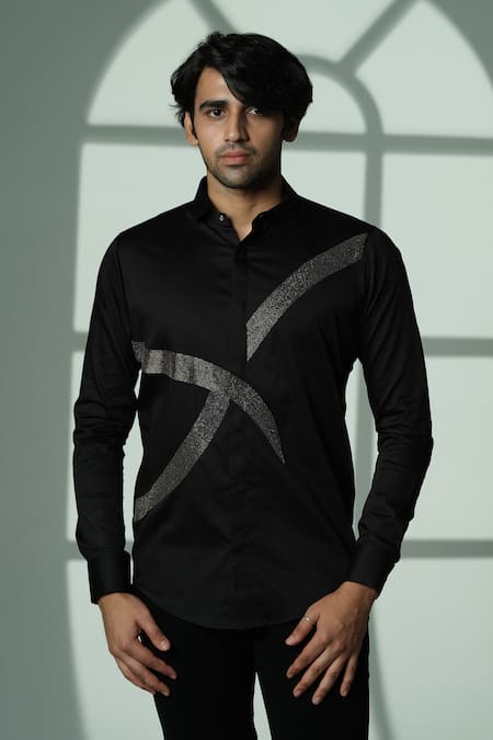 Sanjana Reddy Designs Placement Embroidered Shirt 