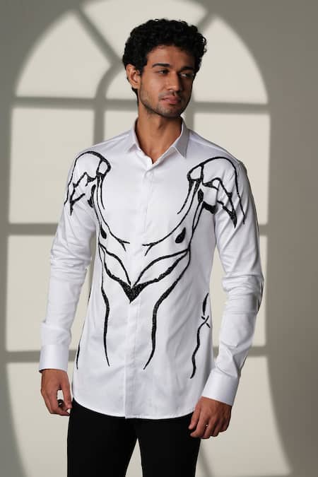 Sanjana Reddy Designs Armor Embroidered Shirt 