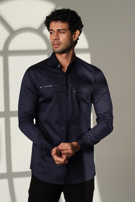 Sanjana Reddy Designs Arrow Placement Embroidered Shirt 