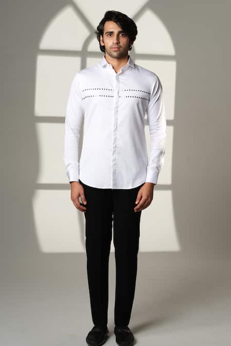 Sanjana Reddy Designs Arrows Placement Embroidered Shirt 