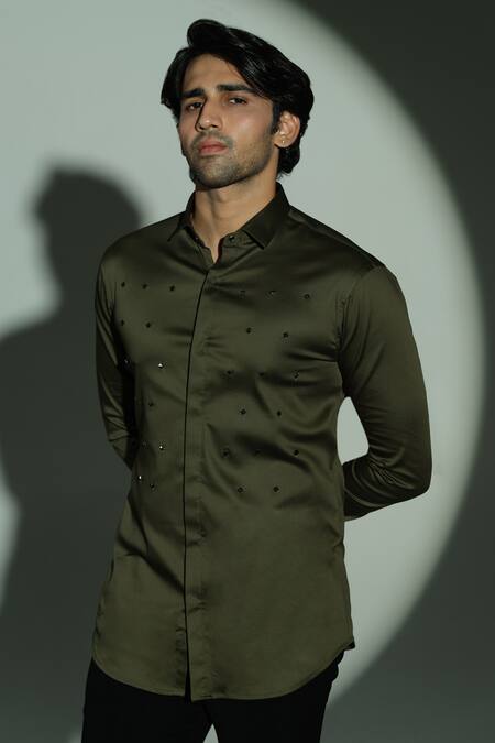 Sanjana Reddy Designs Polka Pyramid Embroidered Shirt 