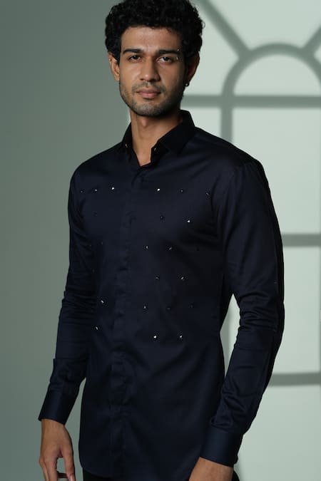 Sanjana Reddy Designs Polka Pyramid Embroidered Shirt 