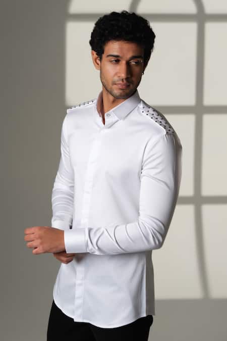 Sanjana Reddy Designs Star Placement Embroidered Shirt 