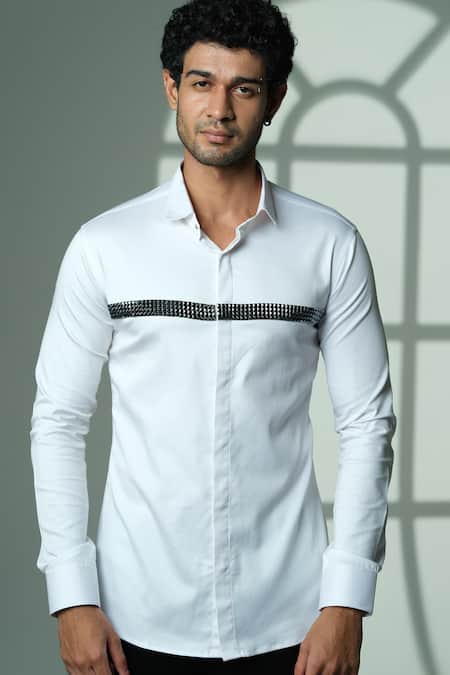 Sanjana Reddy Designs Pyramid Embroidered Shirt 