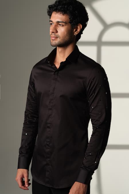 Sanjana Reddy Designs Star Placement Embroidered Shirt 