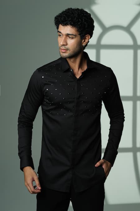 Sanjana Reddy Designs Arrow Placement Embroidered Shirt 