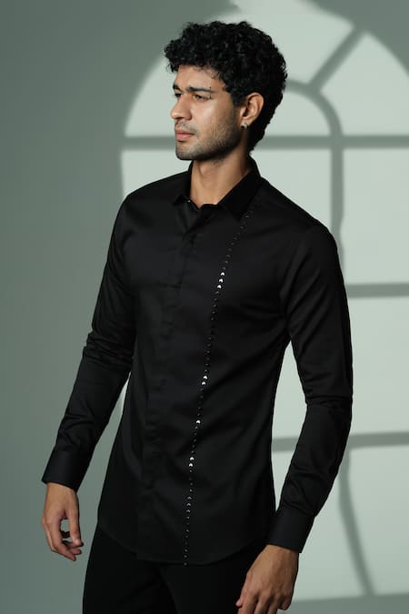 Sanjana Reddy Designs Placement Embroidered Shirt 