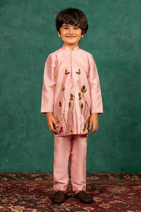 JILMIL DREAMWEAR Pink Shantoon Embroidery, Sequins Light Acrylic Kurta Set