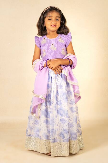 Shop JILMIL DREAMWEAR Purple Silk Embroidery, Stones, Zari, Sequins Hand Duck Top Lehenga Set Online at Aza Fashions Shop_JILMIL DREAMWEAR_Purple Silk Embroidery, Stones, Zari, Sequins Hand Duck Top Lehenga Set _Online_at_Aza_Fashions