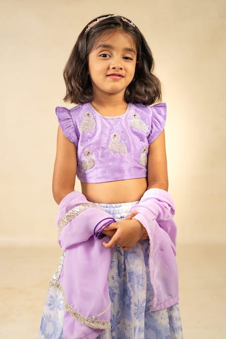 JILMIL DREAMWEAR Purple Silk Embroidery, Stones, Zari, Sequins Hand Duck Top Lehenga Set at Aza Fashions JILMIL DREAMWEAR_Purple Silk Embroidery, Stones, Zari, Sequins Hand Duck Top Lehenga Set _at_Aza_Fashions