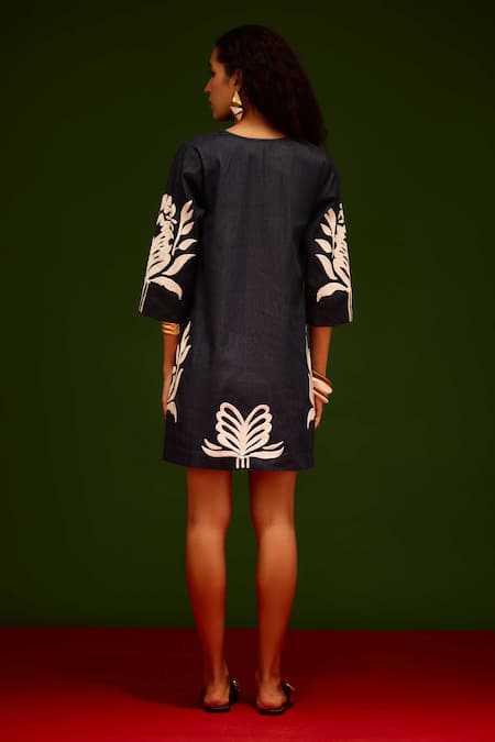 Indian Summer Story Tulip Thread Embroidered Dress 