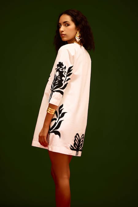 Indian Summer Story Tulip Thread Embroidered Dress 