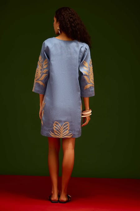 Indian Summer Story Tulip Thread Embroidered Dress 